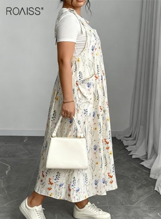 رويس فستان نسائي كاجوال بمقاس كبير بحمالات قابلة للتعديل للارتداء اليومي - Image 4