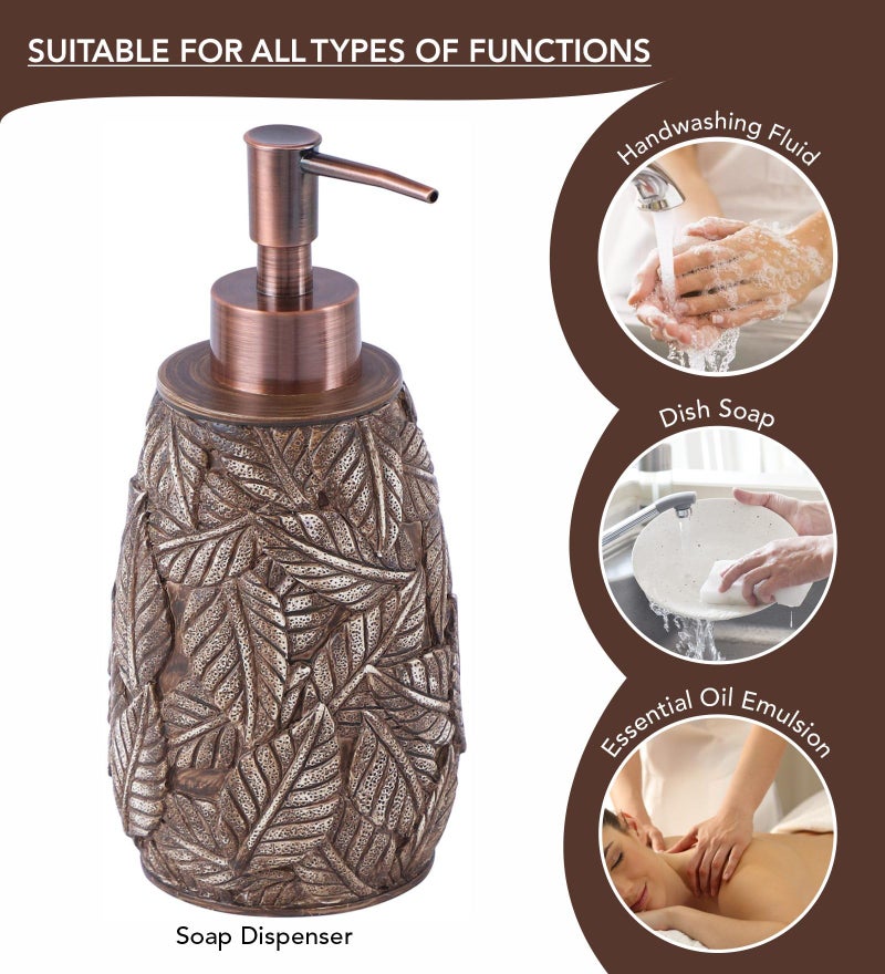 Obsessions Polyresin 4 Pcs Bathroom Set_Brown - Image 3