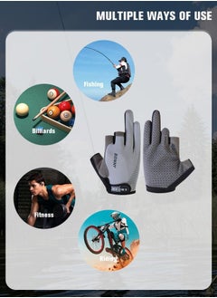 GROIC Fishing Gloves 3 Cut Fingers Flexible Sun Gloves, Lightweight Breathable Fishing Gloves for Photography Fly Fishing Running Hiking Jogging Cycling Walking Kayaking Paddling Driving  - Image 3