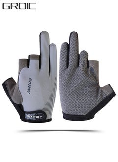 GROIC Fishing Gloves 3 Cut Fingers Flexible Sun Gloves, Lightweight Breathable Fishing Gloves for Photography Fly Fishing Running Hiking Jogging Cycling Walking Kayaking Paddling Driving  - Image 1