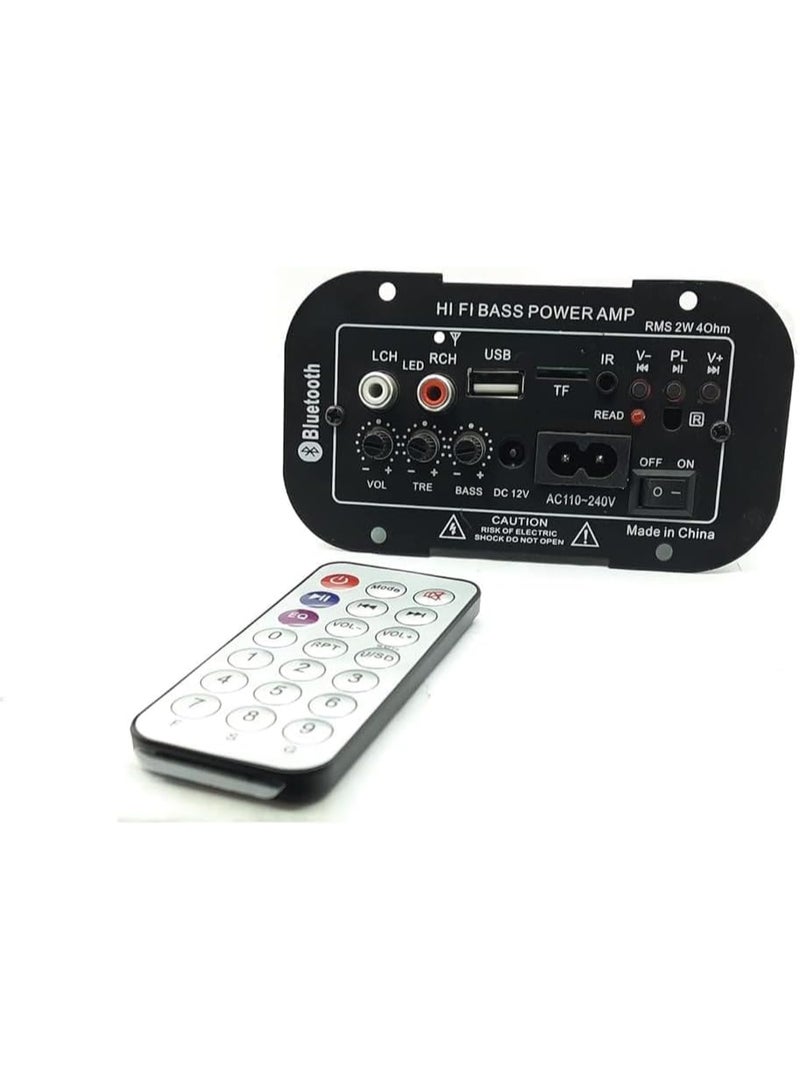 Hi-Fi Digital Large Audio System Subwoofer, 220V 12V 24V with Bluetooth 4.2USB Amplifier with Remote Control