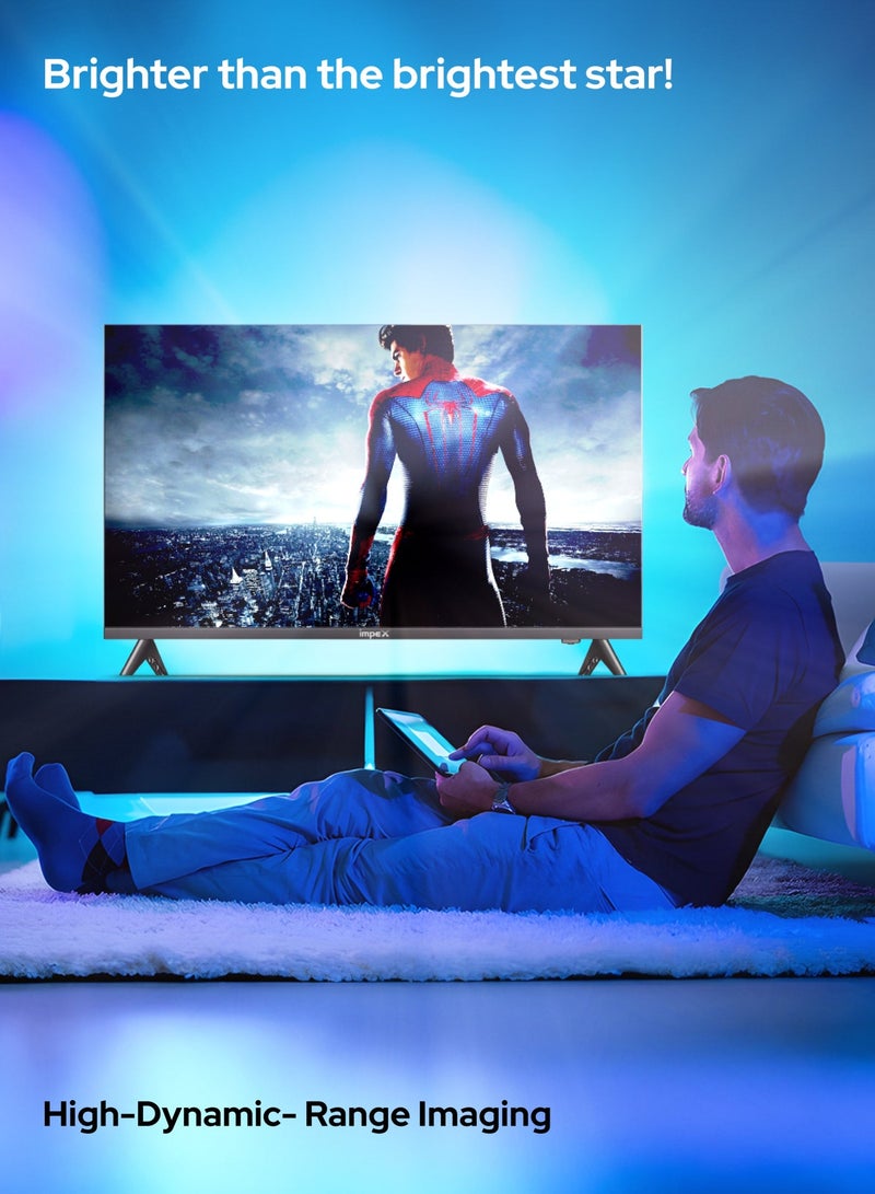 Impex 50 Inch Full HD QLED Smart TV – Android 14, 8GB/1GB, Quad-Core, Frameless, TV Casting, 2 HDMI, 2 USB, RJ45, 176° Viewing Angle, Smart Energy Saving, A+ Zero Bright Dot, Television With 2Y Warranty Gloria50Q Black & Portable Bluetooth Speaker, 300W PMPO, 4-Inch Speaker, 7 Colored LED Lights, 800mAh Battery, Bluetooth 5.1, USB, Micro SD, AUX, FM, MIC, TWS Support, Type-C Charging, 10m Range, Black - MOLTO BlackBundle - Image 5
