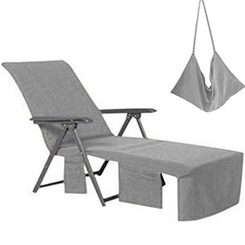 VOCOOL Lounge Chair Slipcover Super Soft Thin Recliner Liner Cover Absorbent Breathable Clean Chaise Lounge Cover for Beach Chair Pool Sunbathing,85 x 30 inch - Image 1