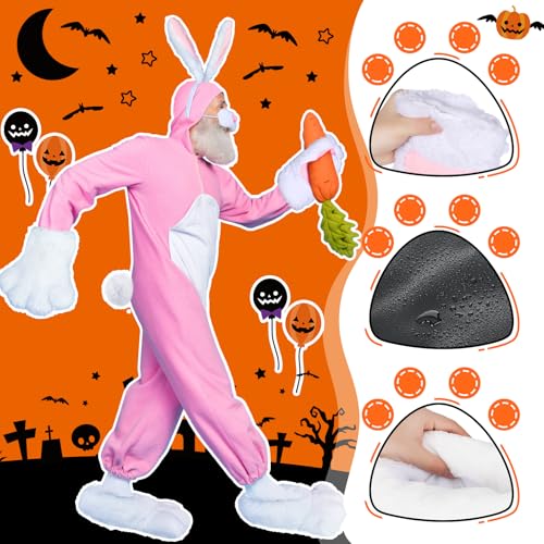 Cozypower 6 Pcs Halloween Bunny Costume Cosplay Accessories Kit, Bunny Shoes Ear Headband Nose Tail Rabbit Bow Tie Gloves - Image 4