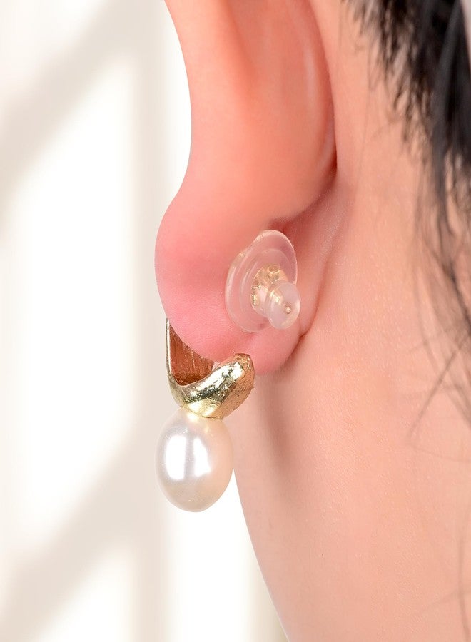 Goffing Earring Backs for Droopy Ears, Adjustable Heavy Earrings Lifters Backs, 8 Pairs Replacements (6 Gold + 2 Silicone) - Image 4
