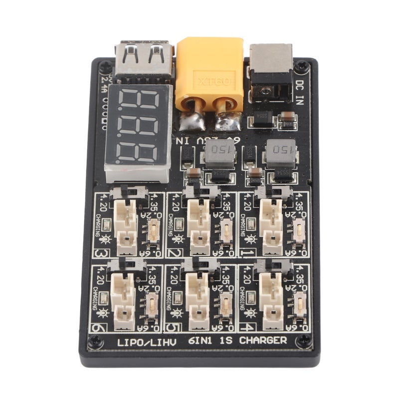 6-Port Universal Lipo Battery Charger with Dual 0.2A/0.6A Output and LED Indicator for RC Cars Drones Smartphones Tablets Power Banks Portable Devices - Image 5