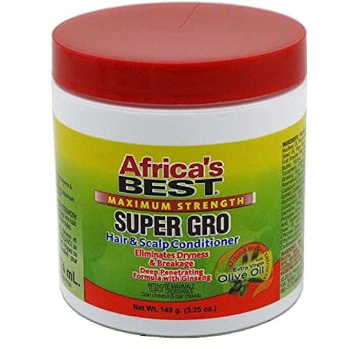 Africa's BEST MAXIMUM STRENGTH SUPER GRO HAIR & SCALP CONDITIONER, 5.25 OZ (PACK OF 3) - Image 1