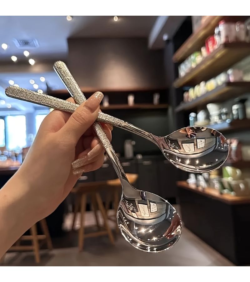 4Pcs Stainless Steel Serving Spoon Large Round With Short Handle And Drain Hole - Image 4