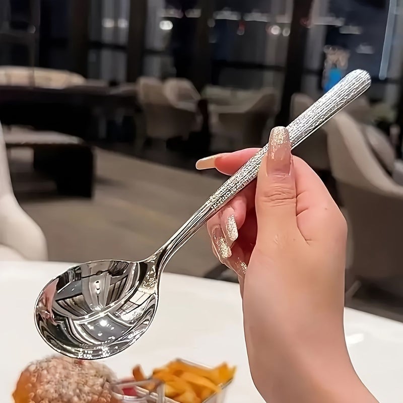 4Pcs Stainless Steel Serving Spoon Large Round With Short Handle And Drain Hole - Image 3