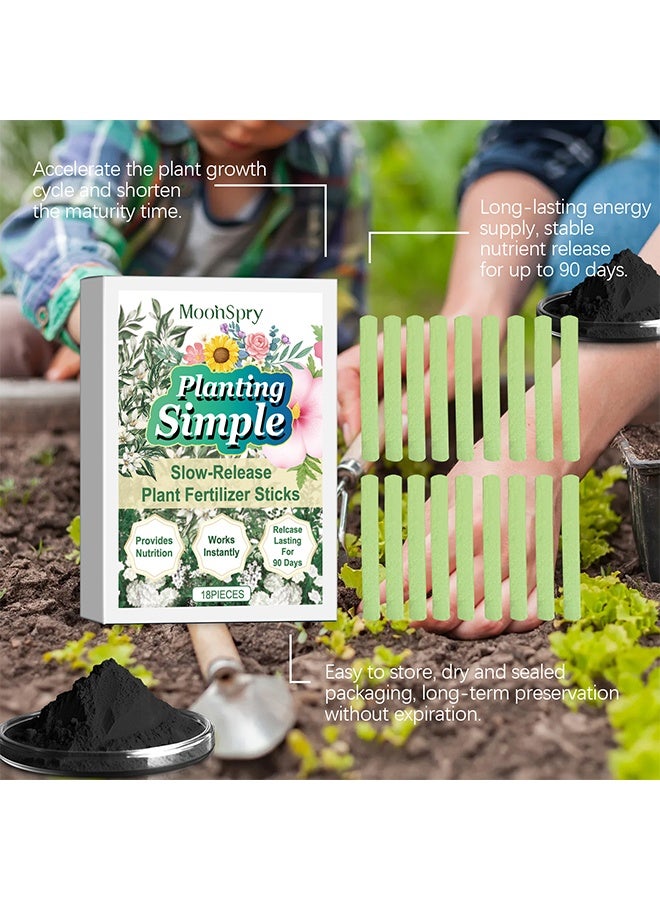 MOONSPRY Slow-Release Plant Fertilizer Sticks，Household Flower Fertilizer, Indoor Plant Food Fertilizer Spikes, Spikes Plant Nutrient for Fruit Trees, Vegetables, Flowers, Medicinal Materials Roots and Tubers 18 pieces - Image 4