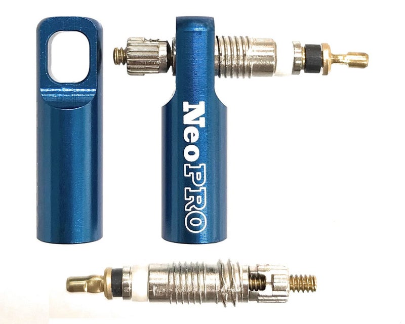 NeoPRO Bike Presta Valve Cap with Valve Core Removing Function Kit, Tire Dust Covers (Blue) - Image 1
