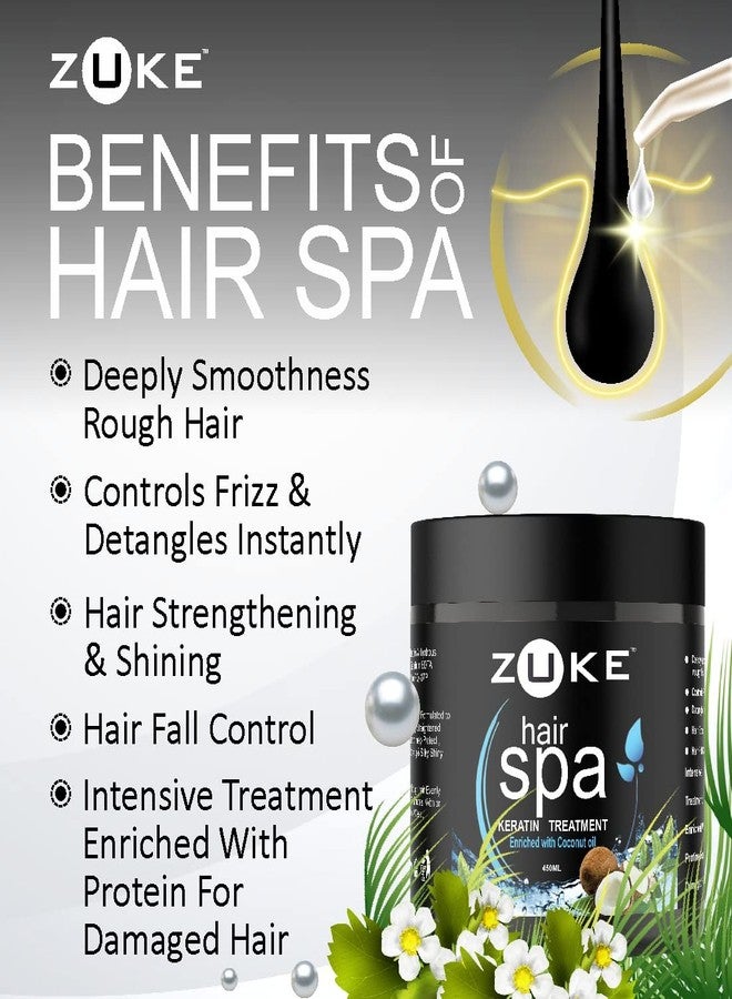 Zuke Hair Spa-450ml | Keratin Treatment Enriched with Cococnut Oil | For Dry Frizzy Hair, Hair Fall Control & Smoothening - Image 3