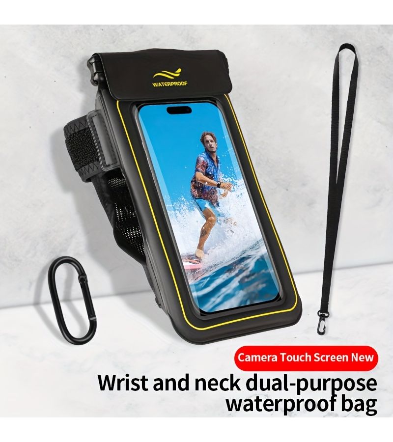 Black Wrist Bag For Mobile Phones Universal Case With Arm Strap Around Neck Or Wrist Compatible With iPhone 17 16 15 14 - Image 3
