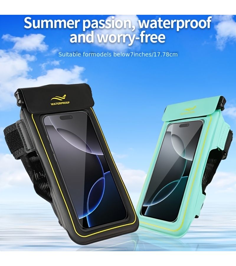 Black Wrist Bag For Mobile Phones Universal Case With Arm Strap Around Neck Or Wrist Compatible With iPhone 17 16 15 14 - Image 1