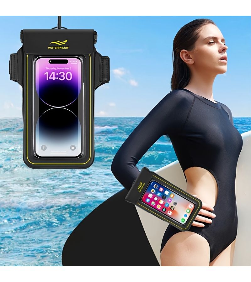 Black Wrist Bag For Mobile Phones Universal Case With Arm Strap Around Neck Or Wrist Compatible With iPhone 17 16 15 14 - Image 2