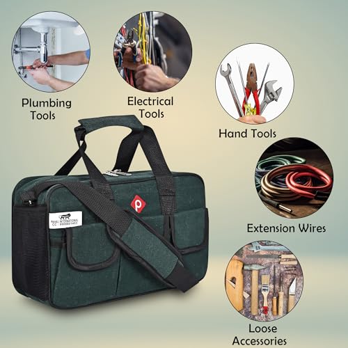 PAHAL Canvas Green Heavy Duty Tool Bag | Tarpaulin Cloth Waterproof Tool Organizer with 16 Pockets | Durable Storage for Electrician, Technician & Plumber - Image 5