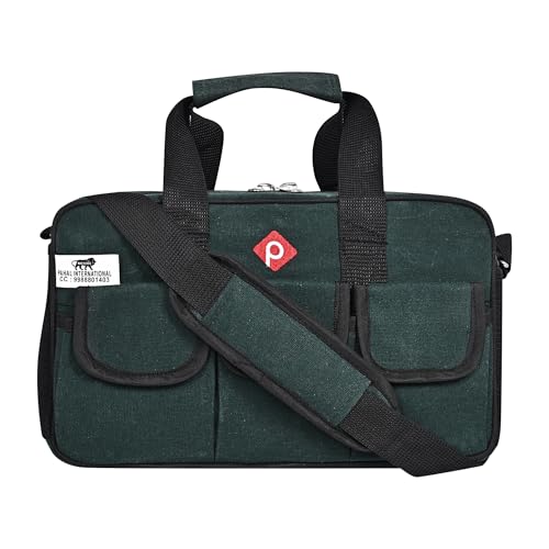 PAHAL Canvas Green Heavy Duty Tool Bag | Tarpaulin Cloth Waterproof Tool Organizer with 16 Pockets | Durable Storage for Electrician, Technician & Plumber - Image 1