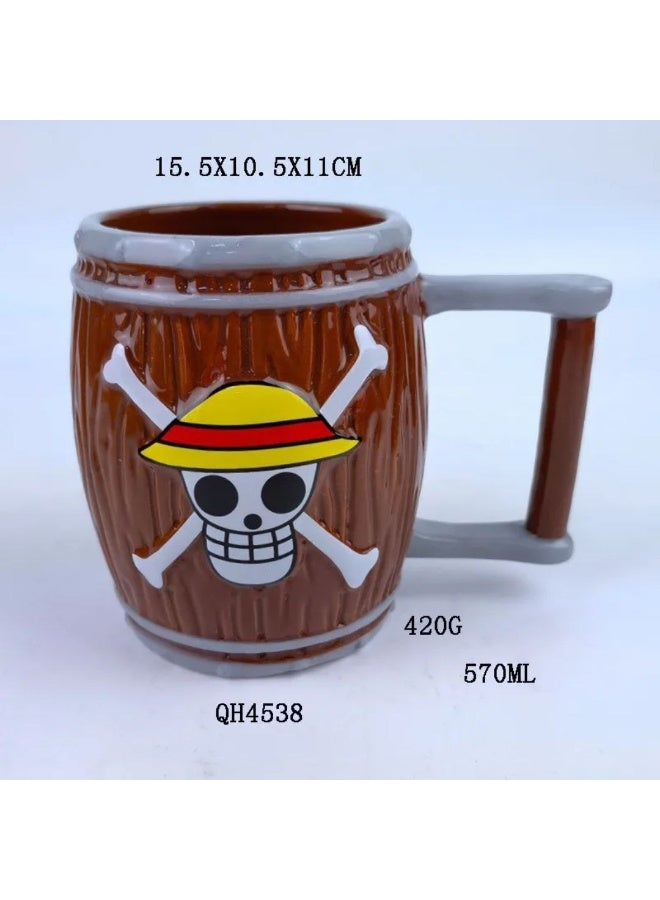 وان بيس مج انمي وان بيس (One Piece) حجم كبير، كوب في علبة هدايا برسومات الانمي (مثالي كهدية) - Image 1