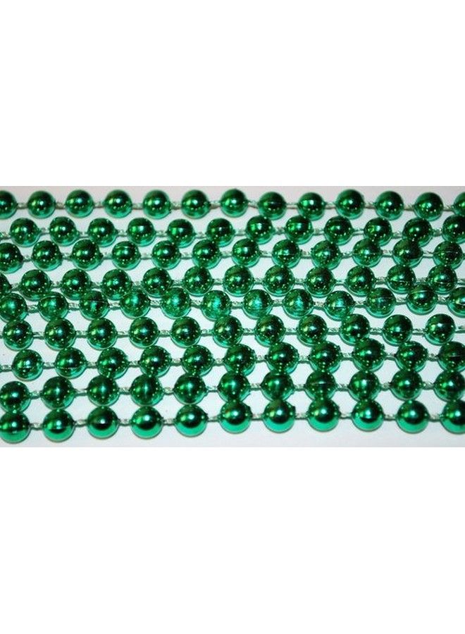 Mardi Gras Spot 33 Inch 07Mm Round Metallic Green Mardi Gras Beads 6 Dozen (72 Necklaces)  - Image 4