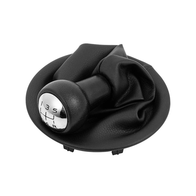 Adapted to Partner(2008-2025) 5-speed PU leather car shift handle Black - Image 2