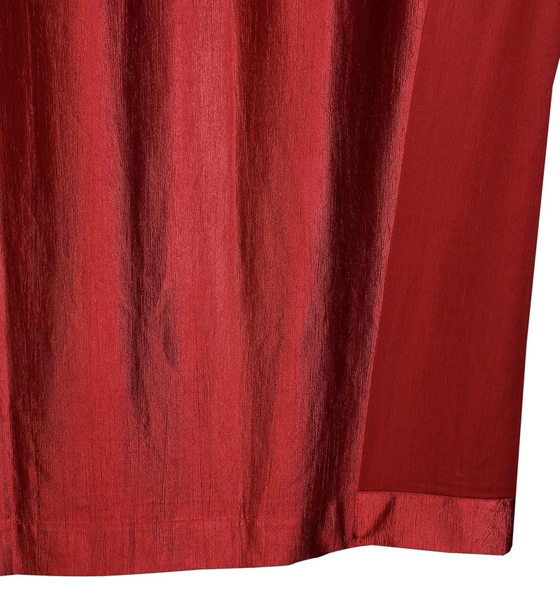 Decoholic Faux Texture Pro Solid Durable Heavy Polyester Fabric Insulated Grommet CurtainsDrapes for BedroomLiving Room Door 8 feet 1 Panel Maroon - Image 4