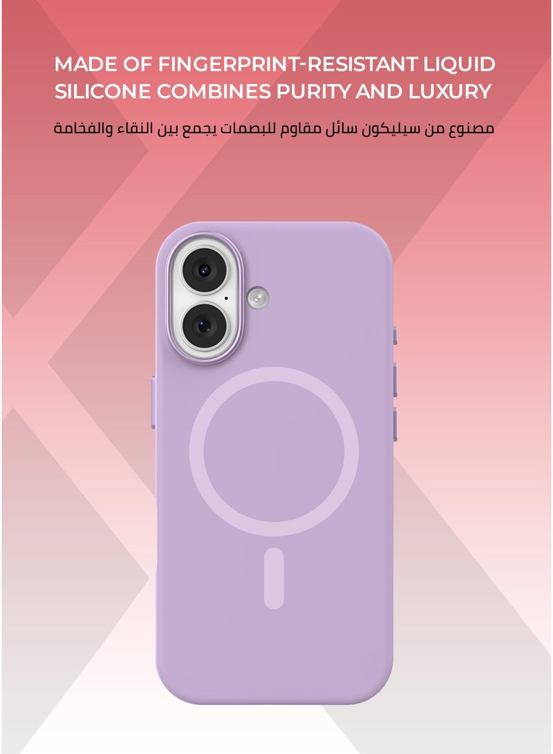 Xonda Pure iPhone 17 MagSafe Case Purple - Microfiber lining for scratch protection, raised metal camera bezel for lens protection, Liquid Silicone Material with Anti-Fingerprint Coating, MagSafe compatible - Image 2