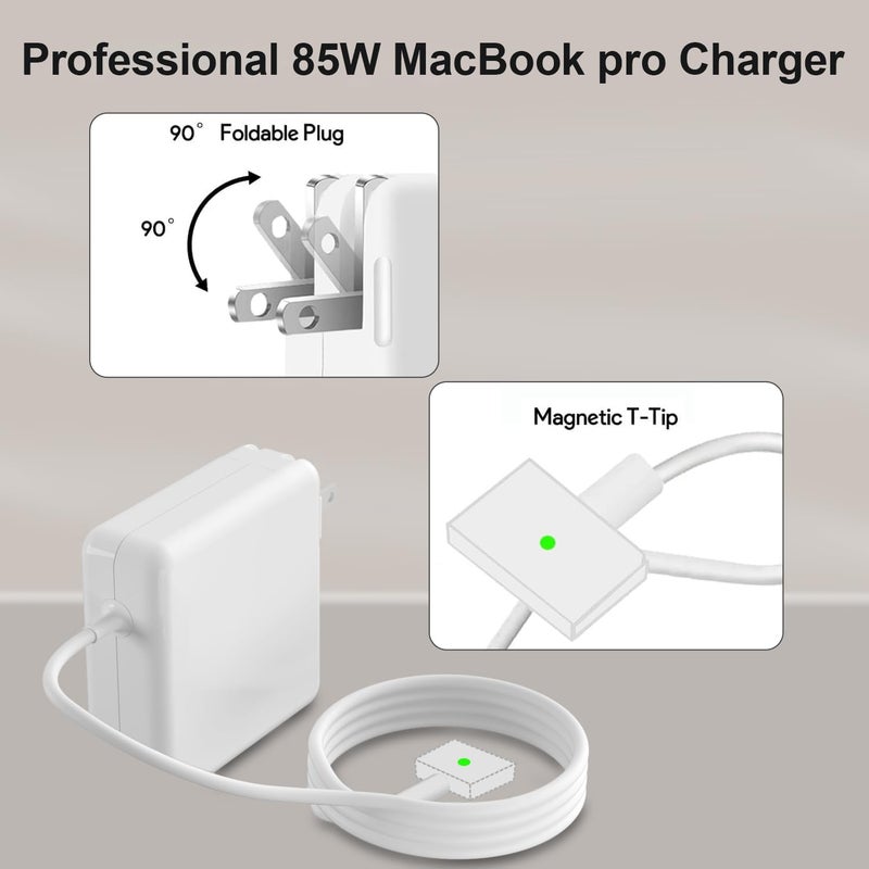 weyooin 85W Mac Book Pro Charger,Charger Adapter with Fast Charging,Replacement AC 2T-Tip Connector Power Adapter,Laptop Charger Compatible with MacBook pro & Air 13 inch-15 inch Retina After Mid 2012 - Image 3