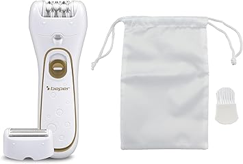 BEPER 3BEPI0012in1 Epilator Corded or Rechargeable Operation PlugPlay Two Heads Two Speeds Shaver and Silkpil Fast Depilation Light Case and Brush Included 40 Min Autonomy - Image 2