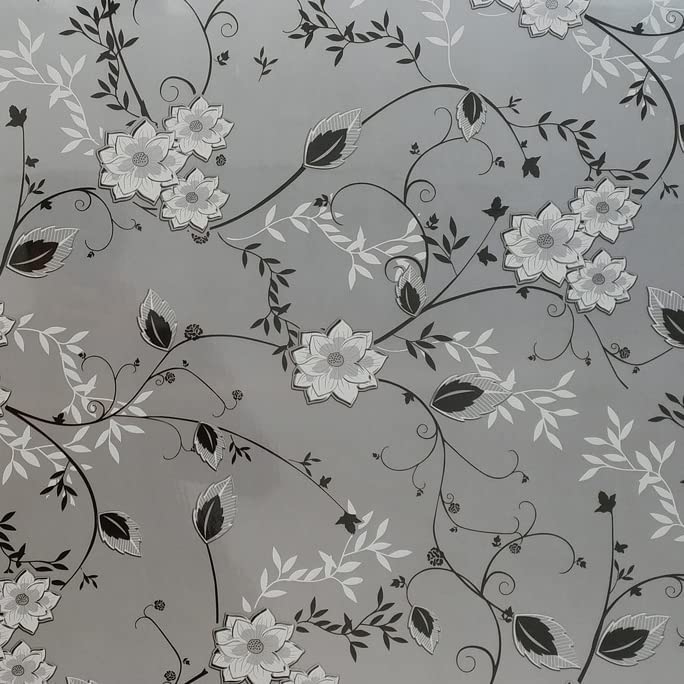 Bloss Frosted Glass Window Film with Installation Tools,Bathroom Window Privacy Film Decorative Floral Stained Glass Windows Films, Non Adhesive lastic for Windows (17.5 x 78.7 Inches) - Image 3