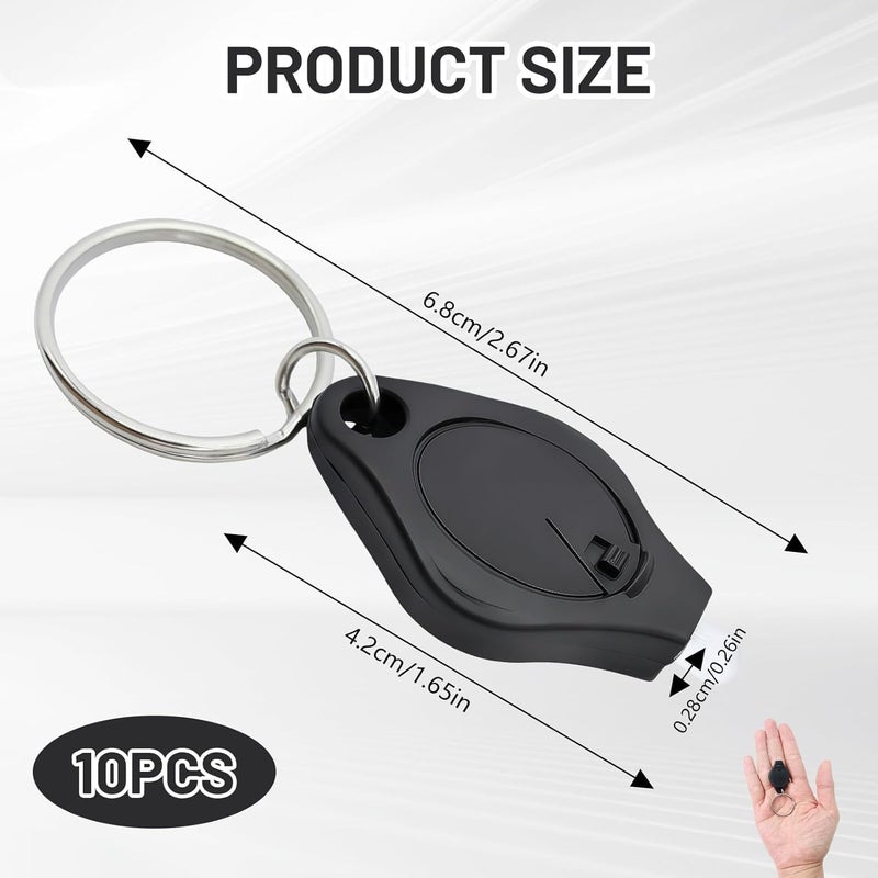 Lethra 10PCS Mini Keyring Torch - Portable LED Keychain Flashlight with Built-in Batteries - Image 2