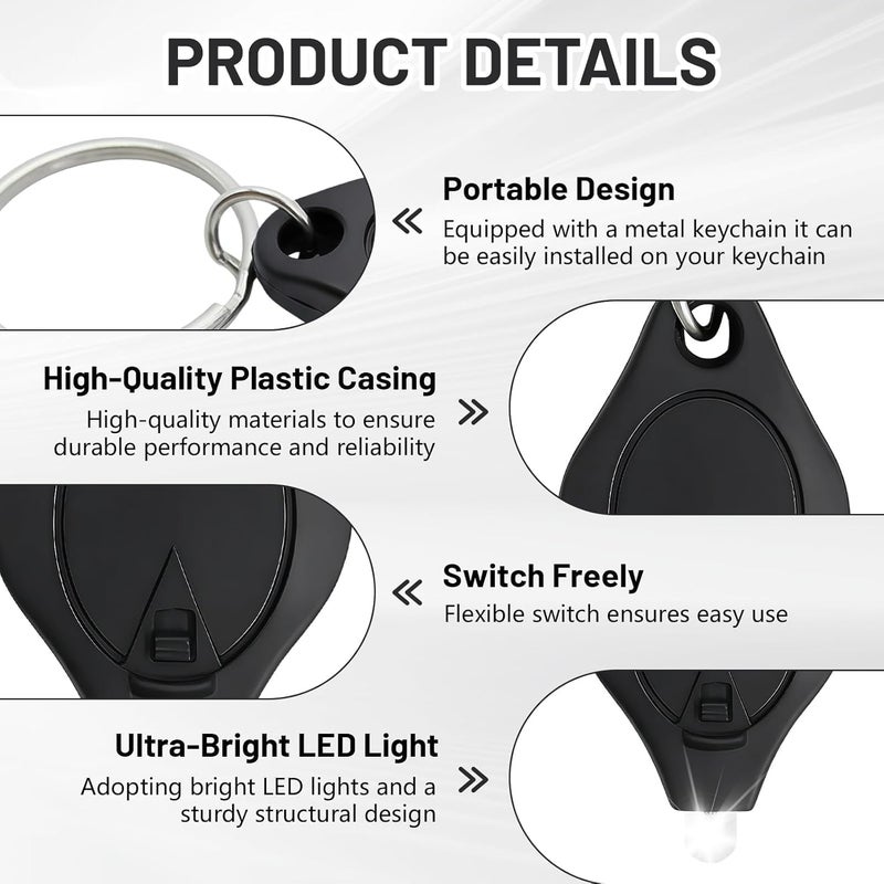 Lethra 10PCS Mini Keyring Torch - Portable LED Keychain Flashlight with Built-in Batteries - Image 3