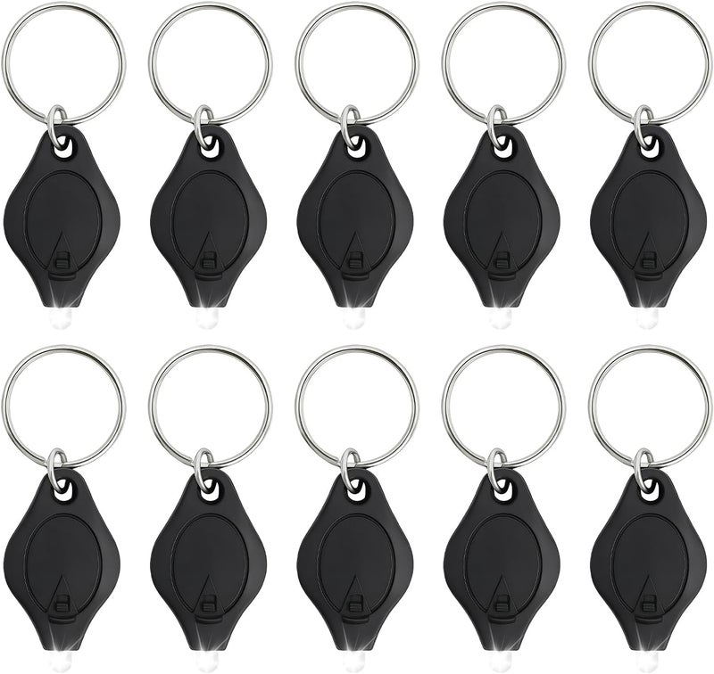 Lethra 10PCS Mini Keyring Torch - Portable LED Keychain Flashlight with Built-in Batteries - Image 1