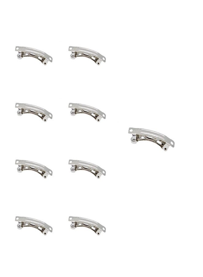 WEAXIO 100pcs 2.36in French Barrette Clips Blank, Metal Hair Clips for DIY Craft, Barrettes Snap Clips - Silver - Image 1
