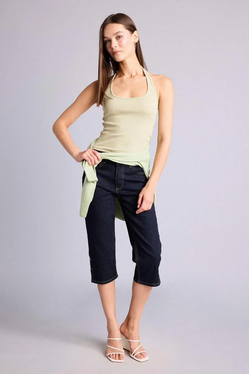 DeFacto Slim Fit Camisole Halter Collar Tank Top