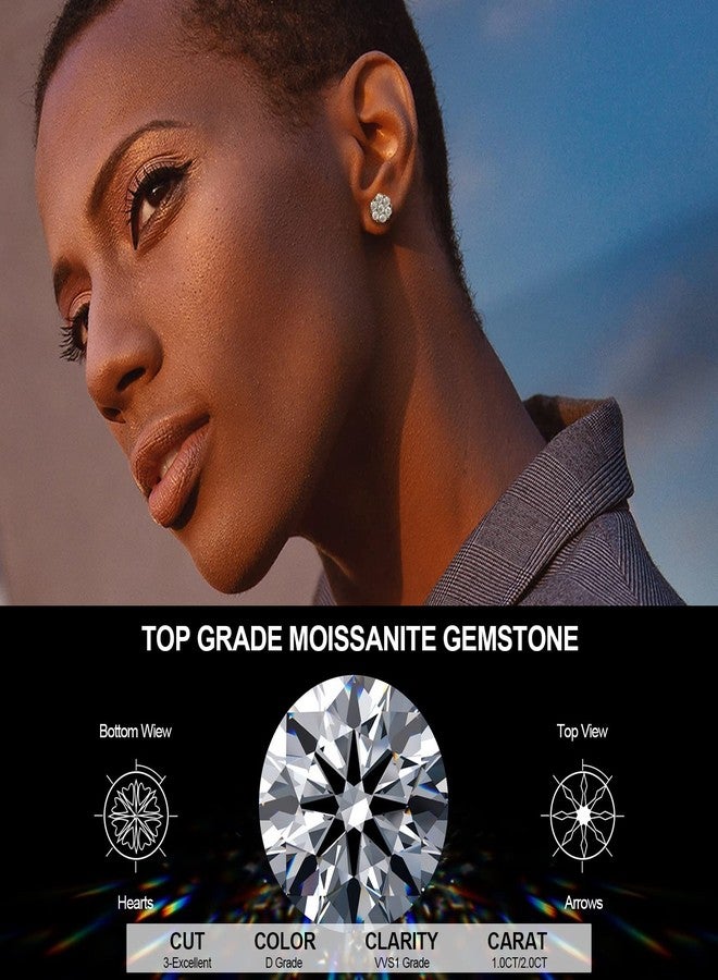TUHE Moissanite Stud Earrings Cluster Earrings for Men Women Flower Earrings - Image 3