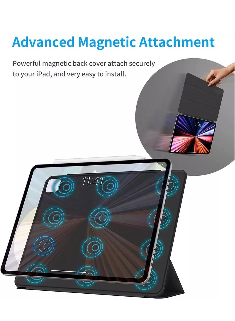 Protect غطاء iPad Pro المغناطيسي مقاس 12.9 بوصة II غطاء iPad Pro - متوافق مع الجيل 2021/2020/2018 (الجيل الخامس/الرابع/الجيل الثالث) - النوم والاستيقاظ التلقائي - الشحن الثاني لقلم Apple - Image 2