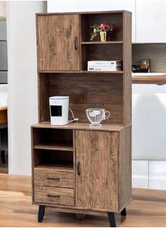 Living Modern Wooden Storage Cabinet With Door And Open Shelves 80*40*180 CM  - Image 2