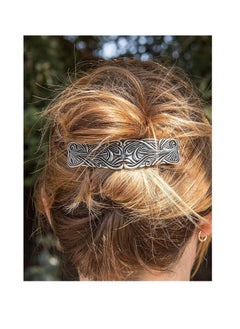 Oberon Design Large Art Nouveau Swirl Hair Clip, Hand Cast Metal Barrette Made in the USA with an 80mm Clip by Oberon Design, 1 Piece  - Image 3