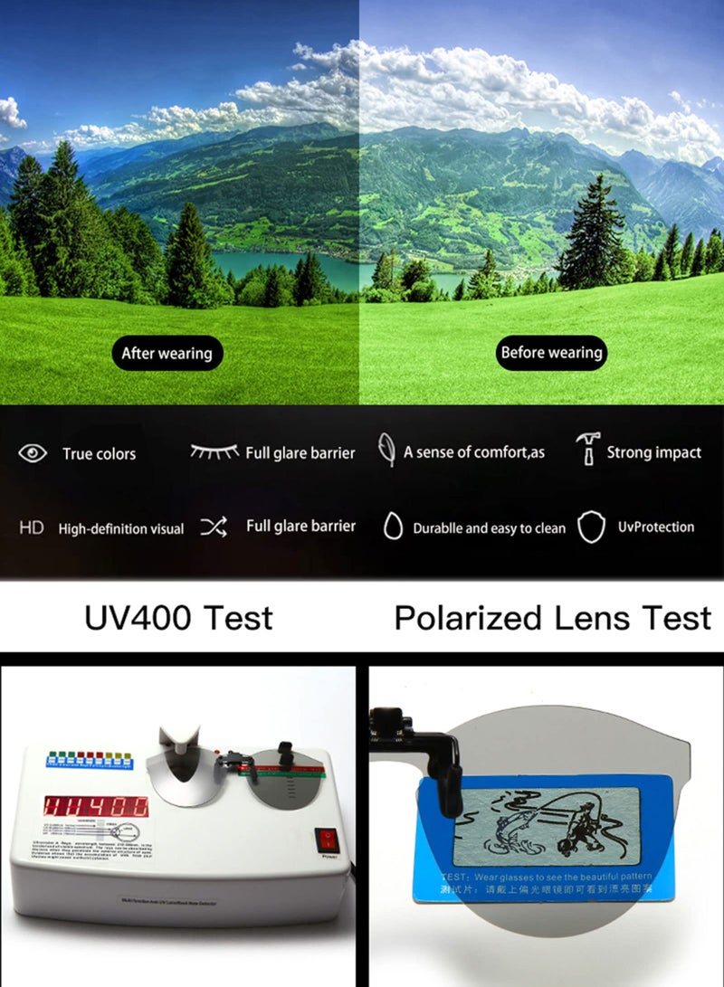 Zikra Polarized Clip-on Frameless Sunglasses, Anti-Glare UV400 Protection Flip Up Rimless Lens for Men Women for Driving Outdoor Sport Fishing rainy foggy - Image 4