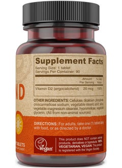 Deva Vegan Vitamin D2 60 Mcg 2400 Iu Ergocalciferol Supplement With No Animal Ingredients 90 Tablets 2Pack  - Image 4