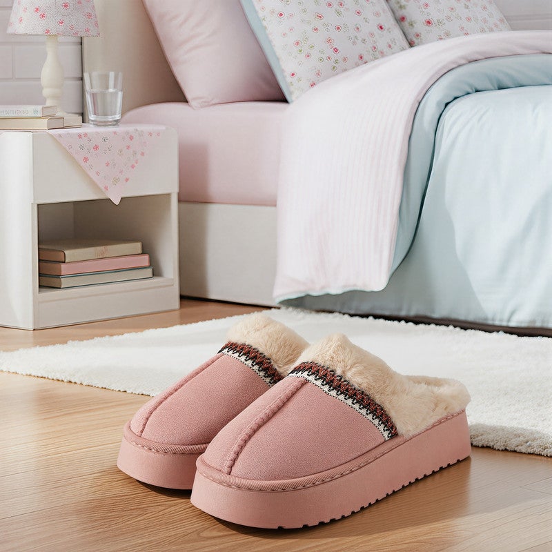 Lucky Kids Women’s Fuzzy Slippers, Indoor Plush Faux Fur House Shoes with Memory Foam, ,Cute Fluffy Home Shoes for Girls & Ladies Cozy Warm Indoor Slip-On Slippers with Non-Slip Sole - Image 5