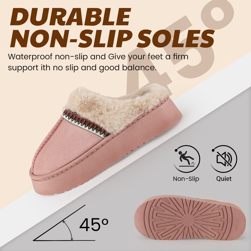 Lucky Kids Women’s Fuzzy Slippers, Indoor Plush Faux Fur House Shoes with Memory Foam, ,Cute Fluffy Home Shoes for Girls & Ladies Cozy Warm Indoor Slip-On Slippers with Non-Slip Sole - Image 4