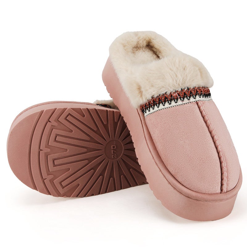 Lucky Kids Women’s Fuzzy Slippers, Indoor Plush Faux Fur House Shoes with Memory Foam, ,Cute Fluffy Home Shoes for Girls & Ladies Cozy Warm Indoor Slip-On Slippers with Non-Slip Sole - Image 1