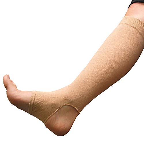 GeriLeg Prevent Products, Inc Elderly Leg Skin Protector, Thin Skin Tear & Bruise Protective Geri-Sleeves for Legs - Made in USA -One Pair per Pack (Large/Beige) - Image 1