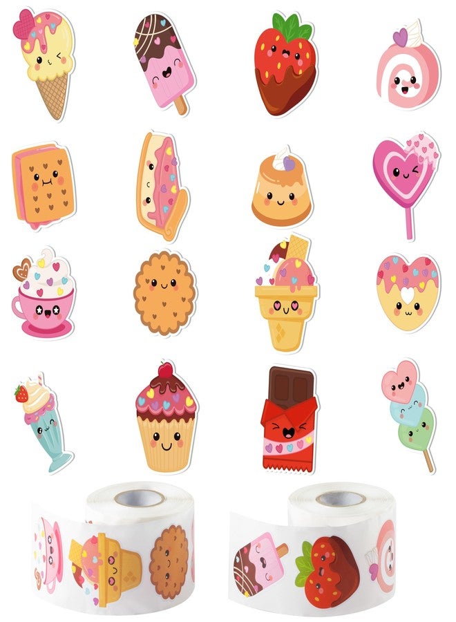 W1cwey Valentine's Day Sticker Roll (Cartoon Dessert) - Image 1