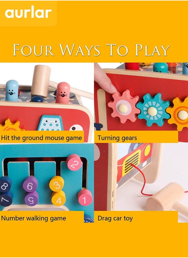 Aurlar - Wooden Hammering and Pounding Toys For Toddlers – Educational Wooden Toy for Boys & Girls Birthday Gift, Whack-a-Mole Game, Xylophone Gopher, Mouse, and Hamster, Gift for 3+ Years - Image 1
