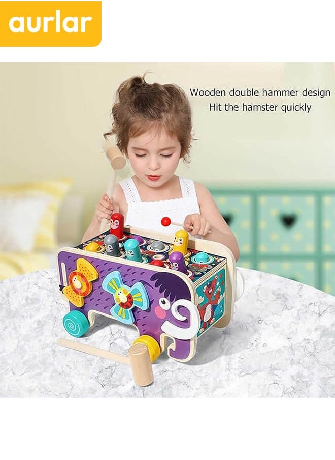 Aurlar - Wooden Hammering and Pounding Toys For Toddlers – Educational Wooden Toy for Boys & Girls Birthday Gift, Whack-a-Mole Game, Xylophone Gopher, Mouse, and Hamster, Gift for 3+ Years - Image 1