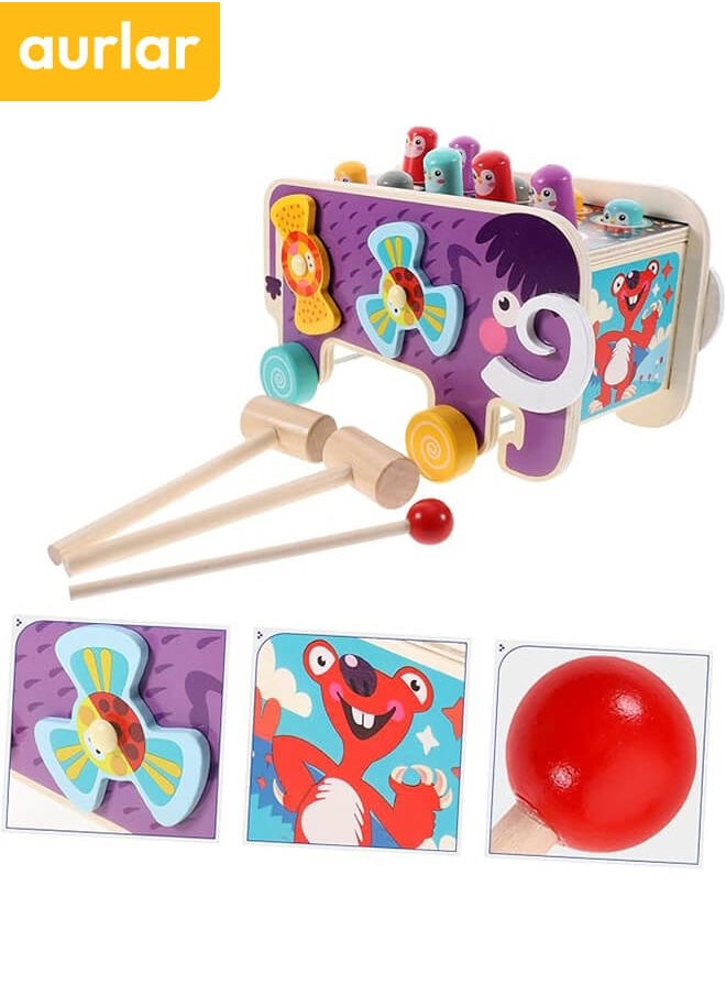 Aurlar - Wooden Hammering and Pounding Toys For Toddlers – Educational Wooden Toy for Boys & Girls Birthday Gift, Whack-a-Mole Game, Xylophone Gopher, Mouse, and Hamster, Gift for 3+ Years - Image 1