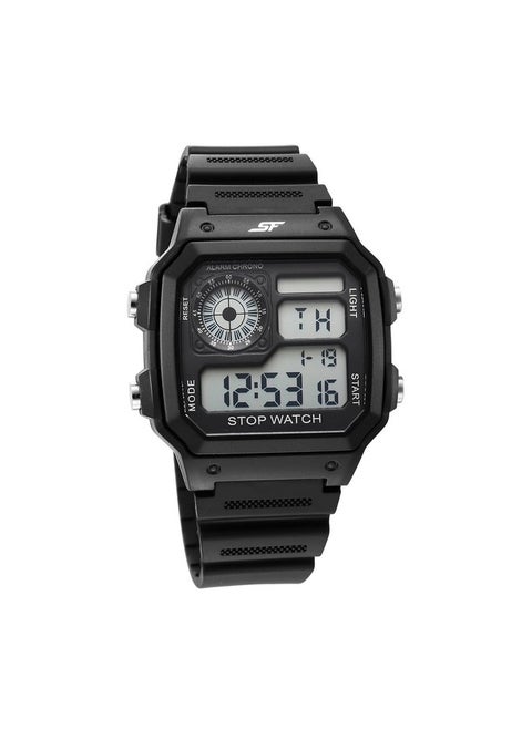 SF Hexa Digital Dial Unisex Watch with Polyurethane Strap-77123PP01