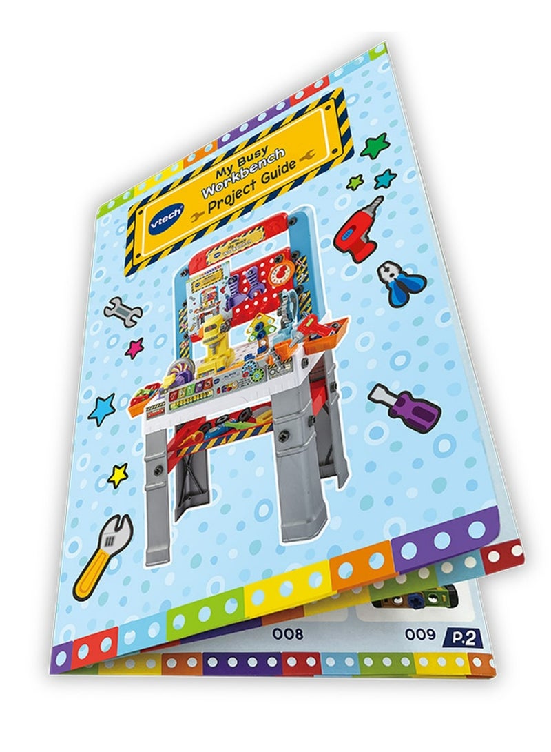 VTech My Busy Workbench, Interactive Toddler Toy, Pretend Play Tools, 100+ Pieces, Lights, Music & Sounds, Kids Gifts 3, 4, 5 + Years, English Version - Image 3